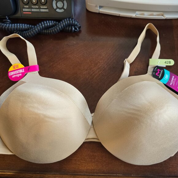 Maidenform Everyday Full Coverage 42B Tan Neutral Cushioned Underwire Bra 09436 - Picture 4 of 12